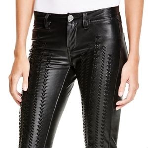Blank NYC embroidered vegan leather pants